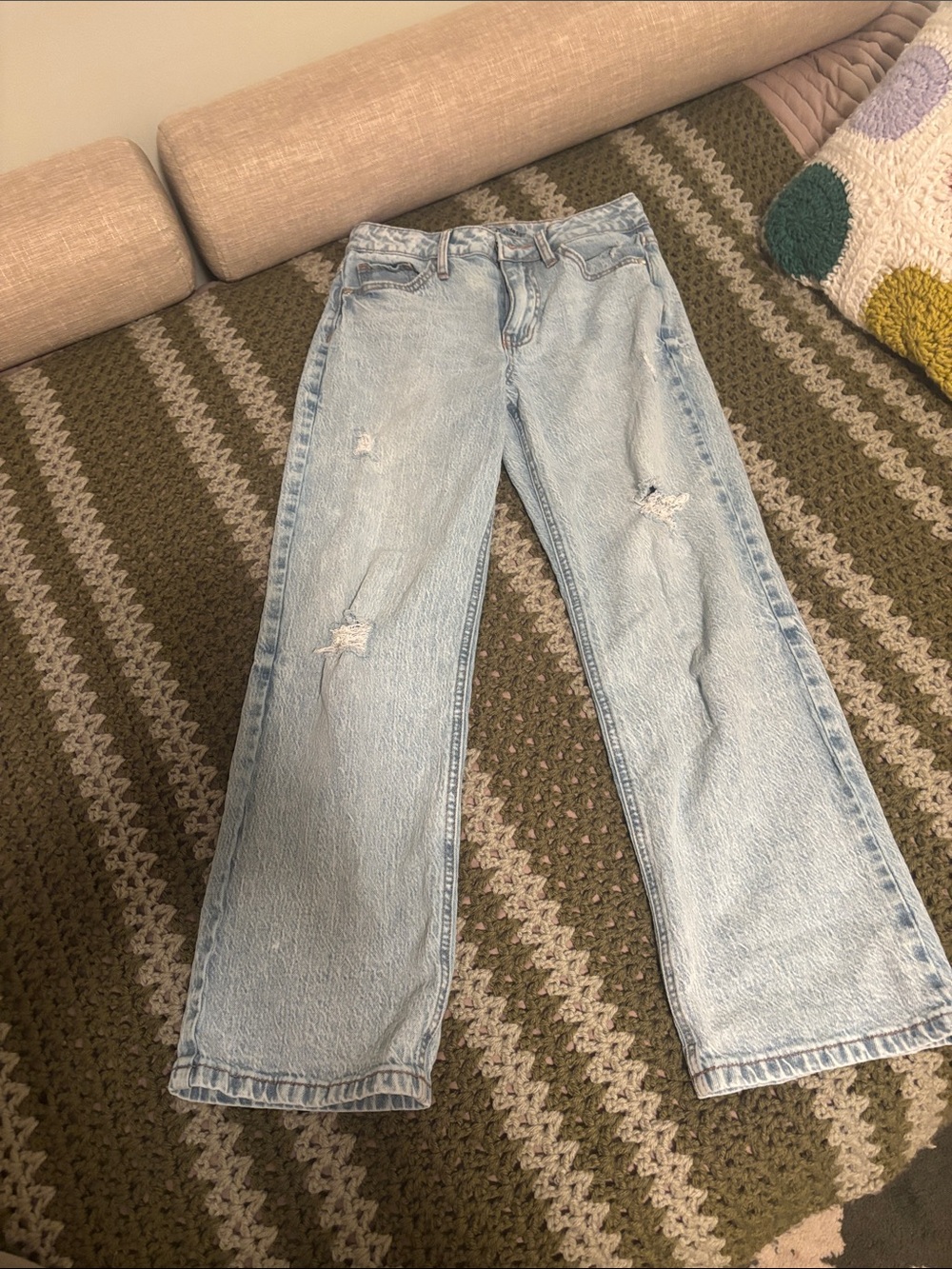art class Light Blue Distressed wide-Leg Kids Jeans